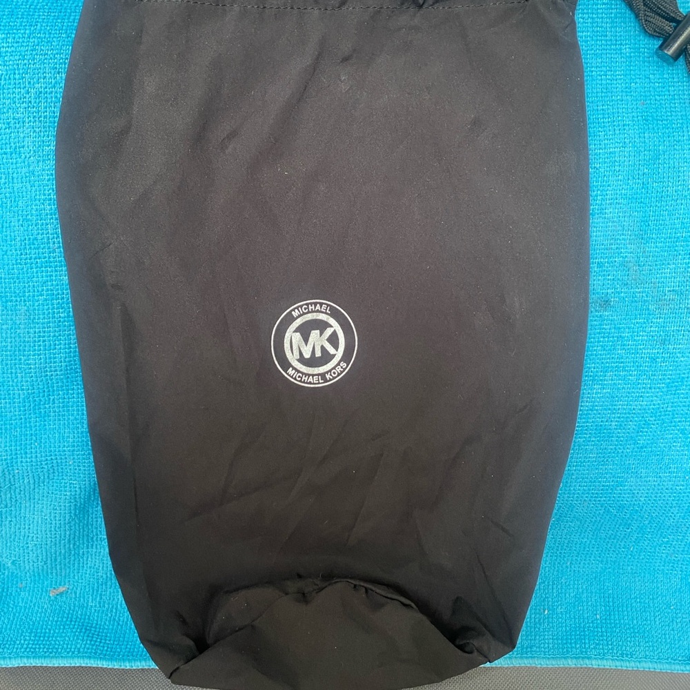 Michael Kors Black Drawstring Dust Pouch with MK Logo measure 12 x  7 1/2 inches